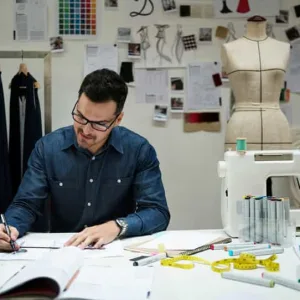 Flat schematics and fashion illustrations
