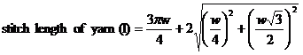 Stitch length of yarn