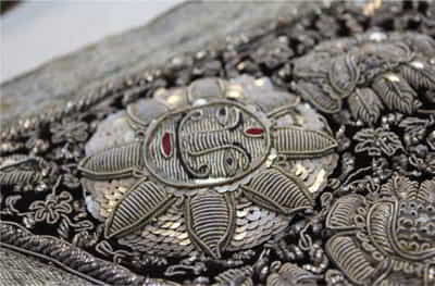Intricate zardozi on velvet