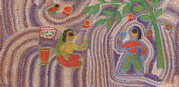Sujani depicting scenes from daily life