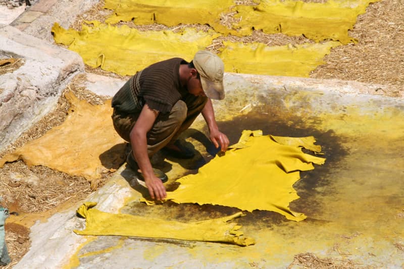 applying chemicals on fabric