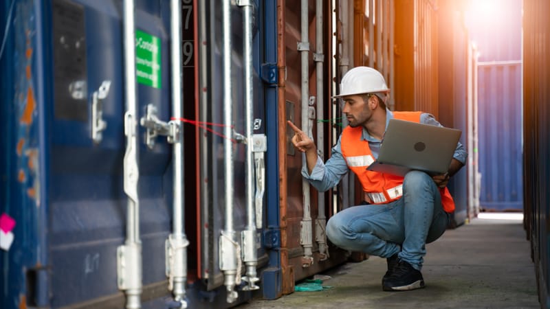 customs inspection at a port with textile shipments