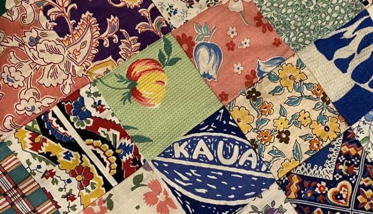 handmade quilt using textile scraps
