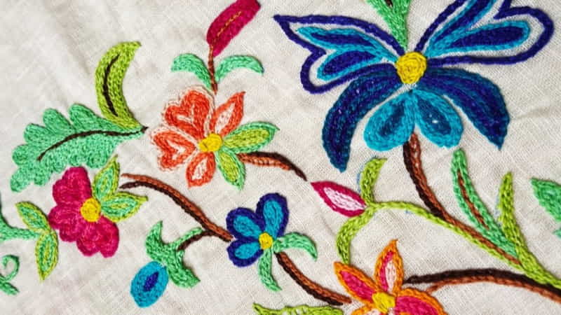 kashida embroidery closeup