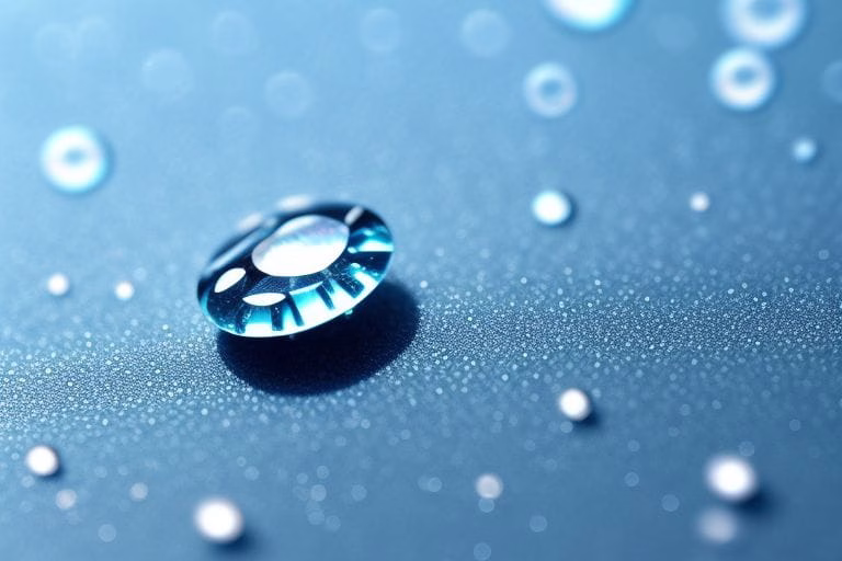 High-resolution macro shot of water beading off a nanotech-treated textile surface High-resolution macro shot of water beading off a nanotech-treated textile surface