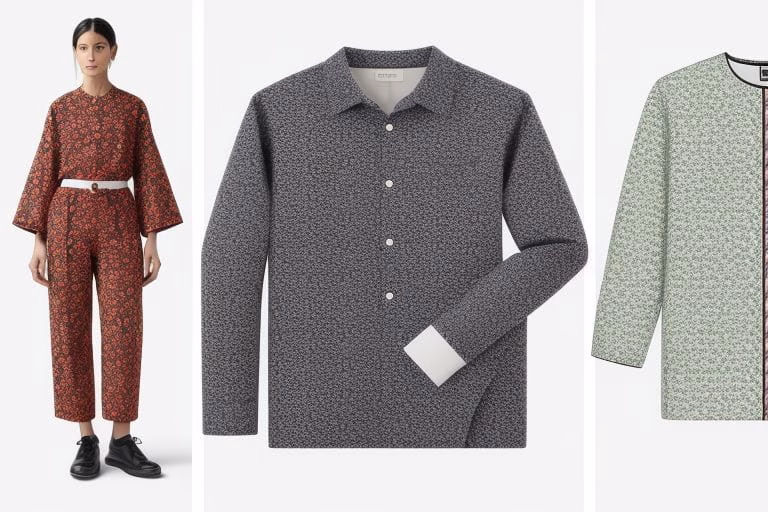 Side-by-side visual of human-designed vs. AI-generated fabric patterns Side-by-side visual of human-designed vs. AI-generated fabric patterns
