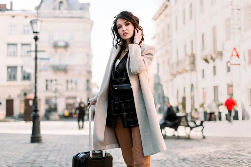 woman in coat