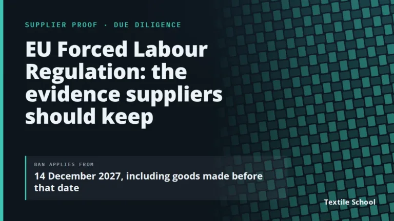EU Forced Labour Regulation: Deadlines and the Evidence Textile Suppliers Should Keep