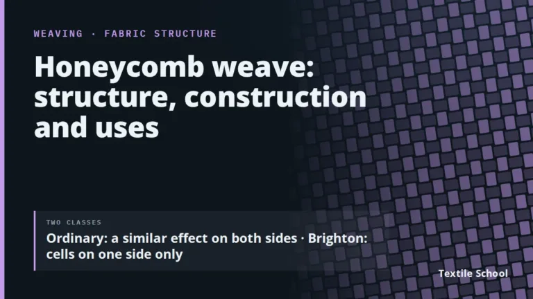 Honeycomb Weave: Structure, Construction and Uses