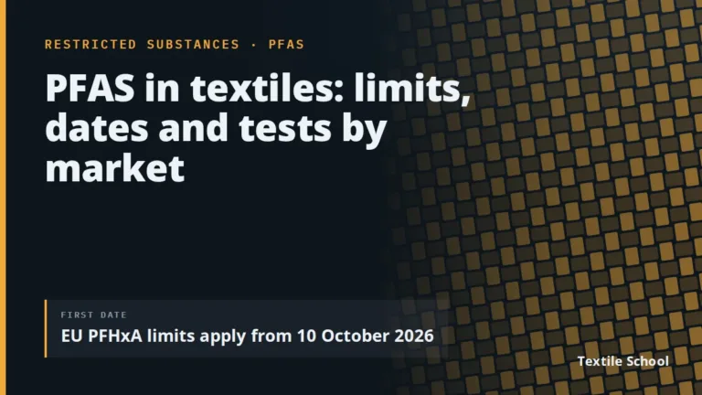 PFAS in Textiles: Limits, Dates and Test Methods by Export Market