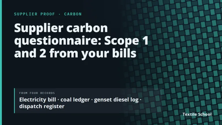 Supplier Carbon Questionnaire: Scope 1 and 2 From Your Fuel and Power Bills