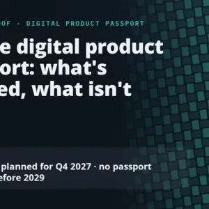 Textile digital product passport: what is decided and what is not. The textile act is planned for Q4 2027 and no passport is required before 2029.