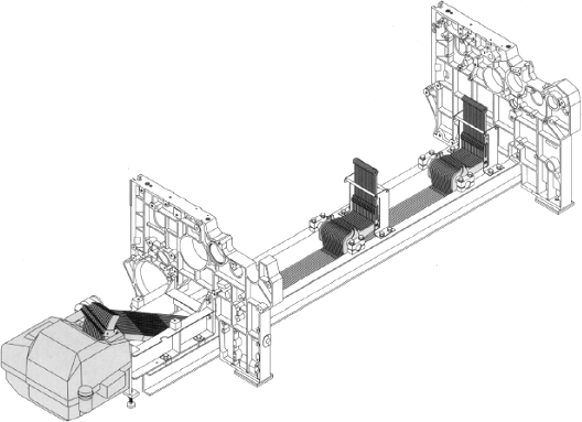 Skeleton of a weaving machine